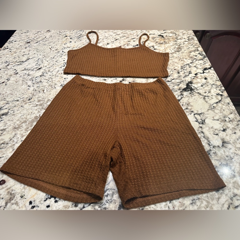 Shein Womens Brown Lounge Set